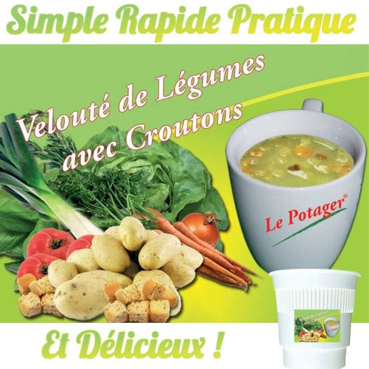 VELOUTÉ LÉGUMES CROÛTONS Gobelet Pré-Dosé.